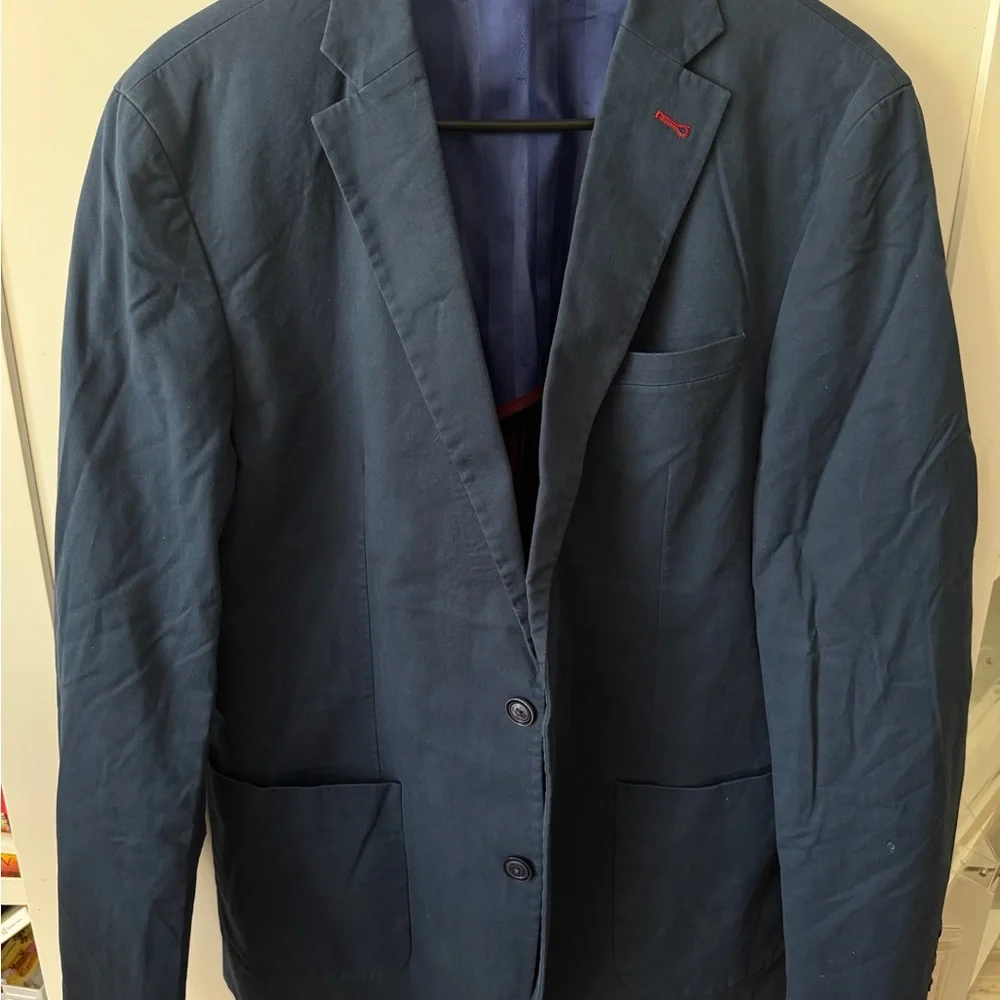Ben Sherman Navy Blue Sport Coat with Subtle Red Accent